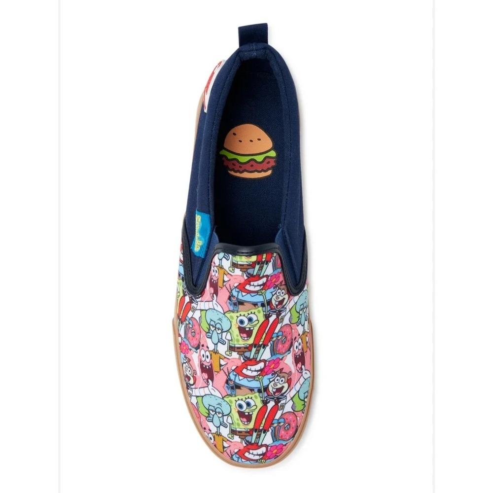 Ground Up SpongeBob SquarePants Slip On Sneakers Men 12 Navy Streetwear Cartoon